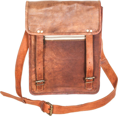 

Pranjals House Men & Women Casual Brown Genuine Leather Messenger Bag