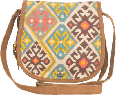

The House of Tara Women Casual Multicolor Canvas, Polyester Sling Bag