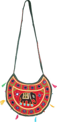 

Rajrang Women Casual Green Cotton Sling Bag