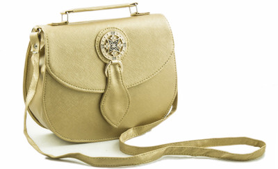 

Voaka Women Casual Gold Leatherette Sling Bag