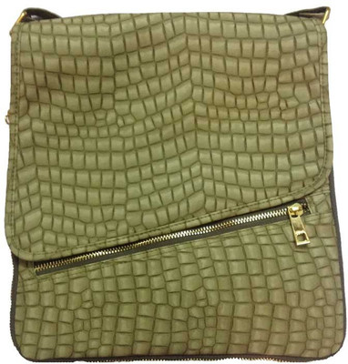 

Sweera Women Casual Green PU Sling Bag