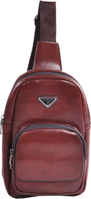 

LeCobbs Men Casual Brown Leatherette Sling Bag