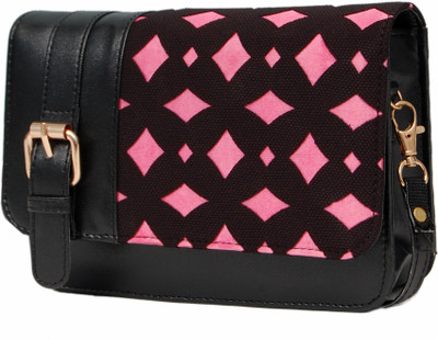 

Borse Women Casual Pink, Black PU Sling Bag, Black;pink