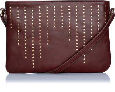 Caprese Women Casual Brown Leatherette Sling Bag