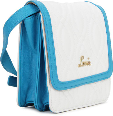 

Lavie Women Casual White, Blue Sling Bag, Blue;white