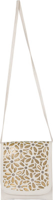 Starz Women Casual White PU Sling Bag