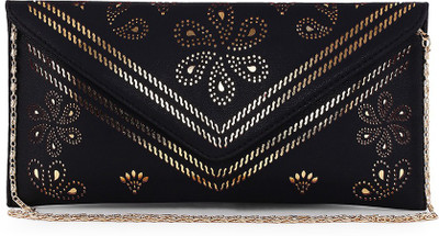 

Do Bhai Women Evening/Party Black Leatherette Sling Bag