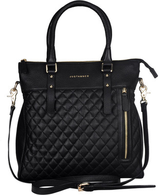 

Justanned Women Casual Black Genuine Leather Satchel
