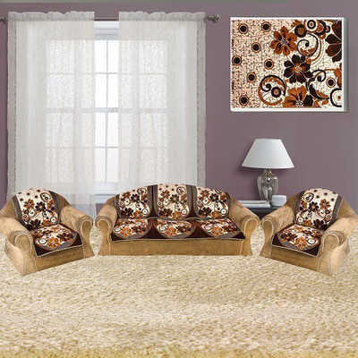 

The Intellect Bazaar Velvet Sofa Cover(Brown Pack of 6)