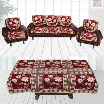 

Furnishing Zone Velvet Sofa Cover(Maroon Pack of 7)