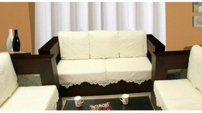 

Nirmal Lace Sofa Cover(Beige Pack of 1)