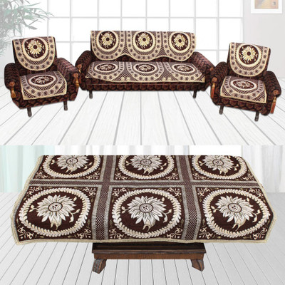 

Furnishing Zone Velvet Sofa Cover(Brown Pack of 7)