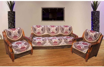 

Creative Homes Polycotton Sofa Cover(Maroon and Coffee Pack of 6)