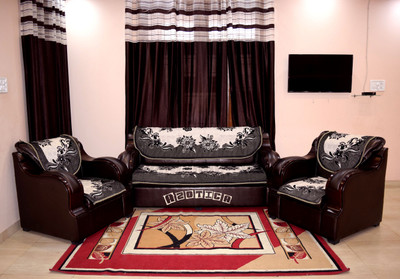 

Azotica Velvet Sofa Cover(Black Pack of 6)