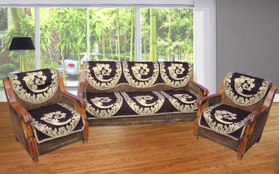 56% OFF on DECOR VATIKA Polycotton Sofa Cover(Brown Pack of 6)