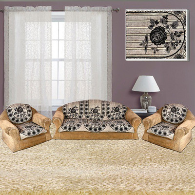 

The Intellect Bazaar Velvet Sofa Cover(Black Pack of 6)