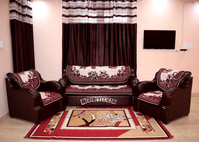 

Azotica Velvet Sofa Cover(Maroon Pack of 6)