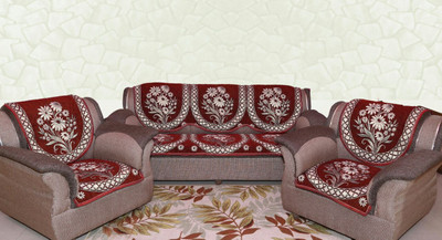 

Globe Rudra Velvet Sofa Cover(Maroon Pack of 6)