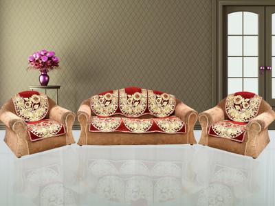 

The Intellect Bazaar Velvet Sofa Cover(Red Pack of 6)
