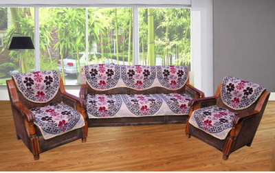 

Creative Homes Polycotton Sofa Cover(Maroon and Coffee Pack of 6)