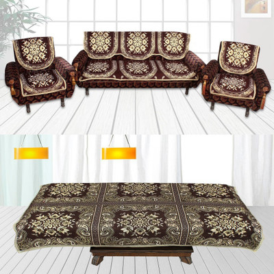 

Furnishing Zone Velvet Sofa Cover(Brown Pack of 7)