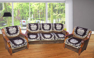 55% OFF on DECOR VATIKA Polycotton Sofa Cover(Brown Pack of 6)