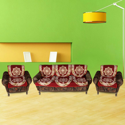 

ABhomedecor Cotton Sofa Cover(Multi-Color Pack of 6), Maroon