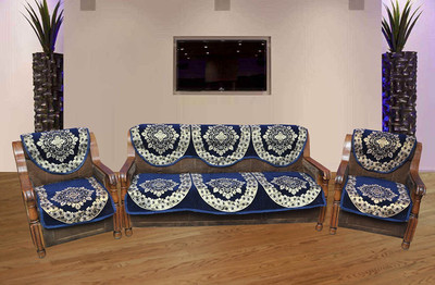 

ABhomedecor Cotton Sofa Cover(Multi-Color Pack of 6), Blue
