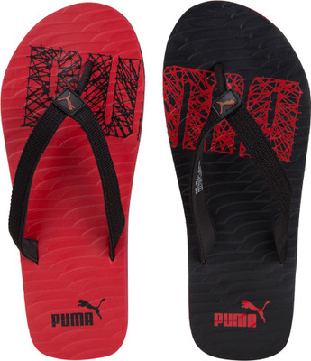 

Puma Flip Flops, Black and ribbon red