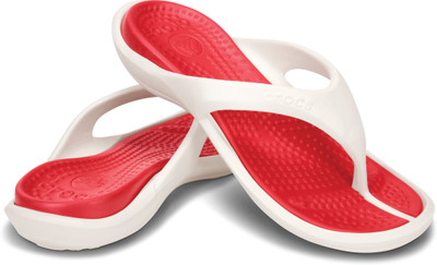 

Crocs Flip Flops, Oyster/red