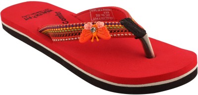 HealthFit Women Flip Flops(Red , 10 UK/India)