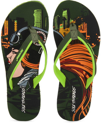 

Sole Threads Biker Chick Women Flip Flops, Olive;lime
