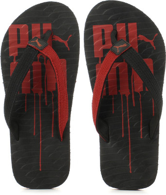 

Puma Miami 5 DP Flip Flops, Black-high risk red