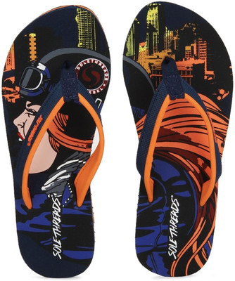 

Sole Threads Biker Chick Women Flip Flops, C.navy;orange