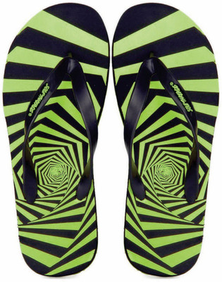 

Sole Threads Tron Flip Flops, Navy;lime;green