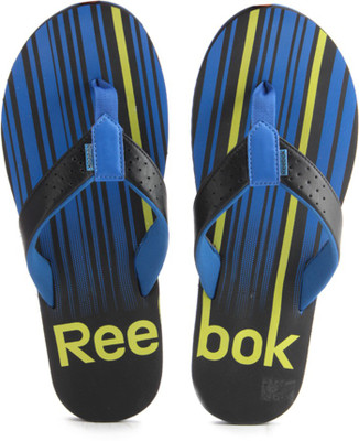 

REEBOK Slippers, Black/vital blue/green