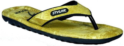 

Stylar Cream And White Max Flip Flops, Yellow::white