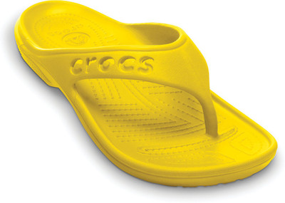 yellow croc flip flops