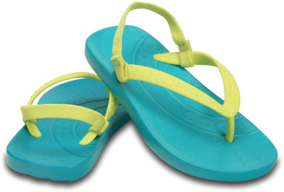 

Crocs Boys & Girls Slipper Flip Flop, Chartreuse/turquoise