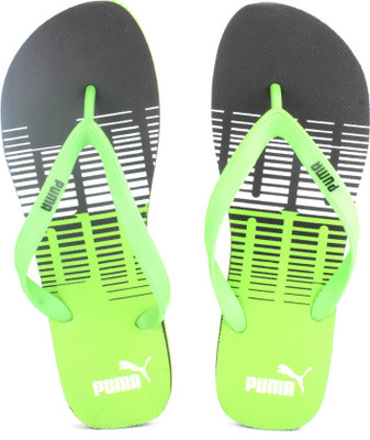 Puma Sam DP Flip Flops, Black-jasmine green-white