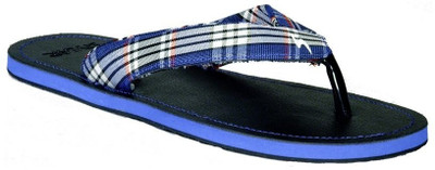 Stylar Blue and Black Flip Flops, Blue::black
