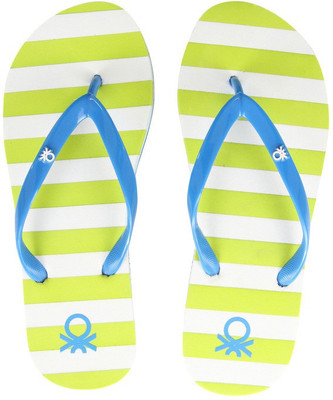 

United Colors of Benetton Flip Flops, Lime::white