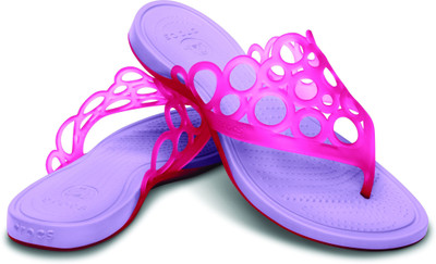

Crocs Flip Flops, Candy pink/iris