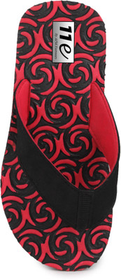 

11e V Strap Flip Flops, Red