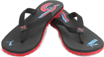 

Puma Wave II DP Flip Flops, Black-high risk red-cloisonne