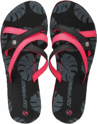 

Sole Threads Flip Flops, Black/pink