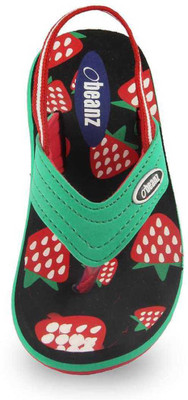 

Beanz Girls Slipper Flip Flop, White/blk/green