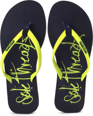

Sole Threads Women Flip Flops, Navy;lime