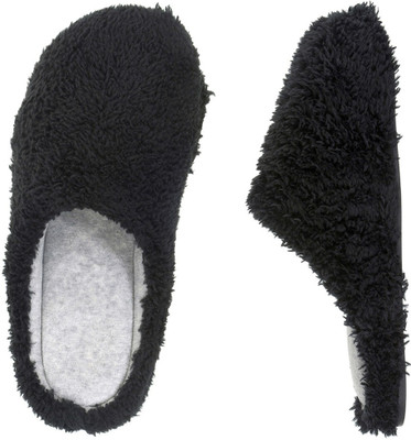 

Dearfoams Fluffy Terry Slippers, Black