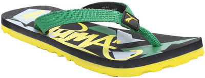 

Puma Boys Slipper Flip Flop(Black, Black-amazon-blazing yellow-gray violet